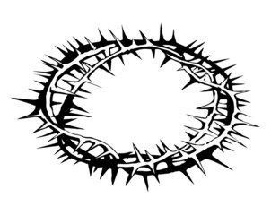 Crown of thorns. Vector drawing frame