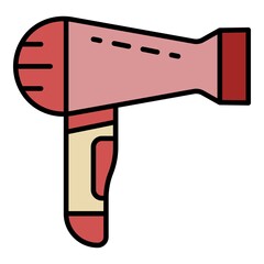 Obraz premium Home hair dryer icon. Outline home hair dryer vector icon color flat isolated