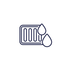 drain icon on white, line vector