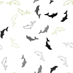 Obraz premium Light Blue, Yellow vector seamless pattern with sea dolphins.