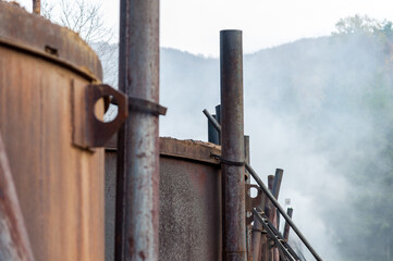 Retort, i.e. charcoal burning, Bieszczady Mountains