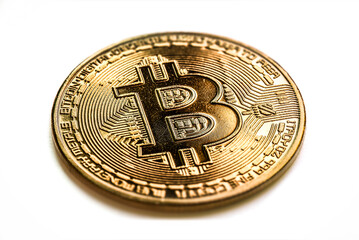 bit coin on white background