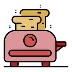 House toaster icon. Outline house toaster vector icon color flat isolated