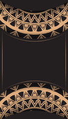 Black luxury greeting flyer with brown luxury pattern