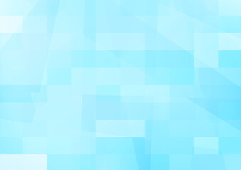 水色のグラデーションと四角のアブストラクトカバーデザイン、A3