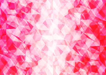 キラキラしたピンク色のポリゴン風アブストラクトカバーデザイン、A3