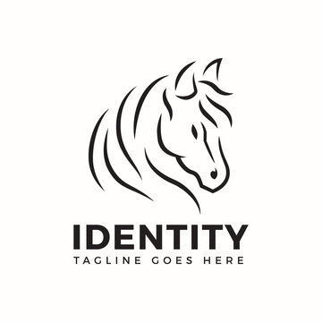 Head horse logo design vector