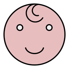 Newborn baby icon. Outline newborn baby vector icon color flat isolated