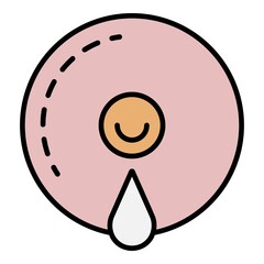 Drop milk breast icon. Outline drop milk breast vector icon color flat isolated