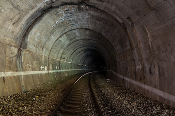 Fototapeta na wymiar Railway tunnel under the Łupkowska Pass, Bieszczady Mountains, Łupków Pass
