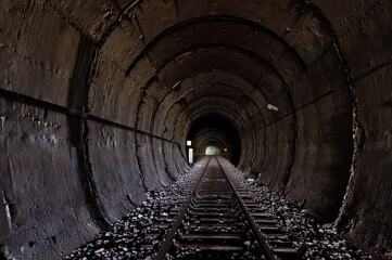 Naklejka premium Railway tunnel under the Łupkowska Pass, Bieszczady Mountains, Łupków Pass