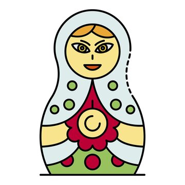 Culture nesting doll icon. Outline culture nesting doll vector icon color flat isolated