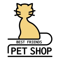 Best friend pet shop logo. Outline best friend pet shop vector logo color flat isolated