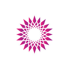 flower geometric logo design. digital flower logo