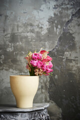 pink flowers in a vase