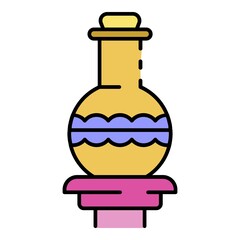 Magic potion icon. Outline magic potion vector icon color flat isolated