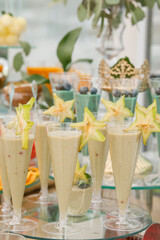 Candy Bar. Delicious wedding buffet with cupcakes. Sweet buffet with cupcakes and other desserts.
