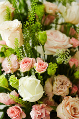 Close-up of roses and various flowers