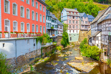 Best of the touristic village Monschau, Eifel region, Germany