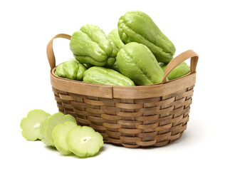 Chayote on a white background