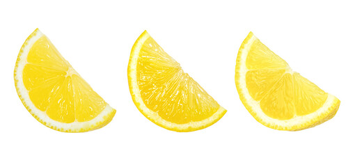 ripe lemon slices isolated on white background, Juicy Lemon
