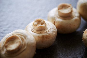 Fresh button mushroom on Marble