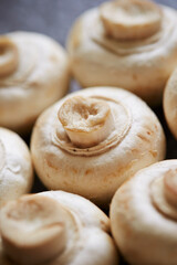 Fresh button mushroom on Marble