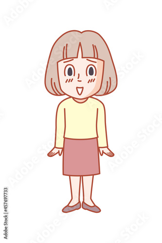 喜ぶ3頭身若い女性イラスト Poster Posters Wallsheaven 佳世子 轡田