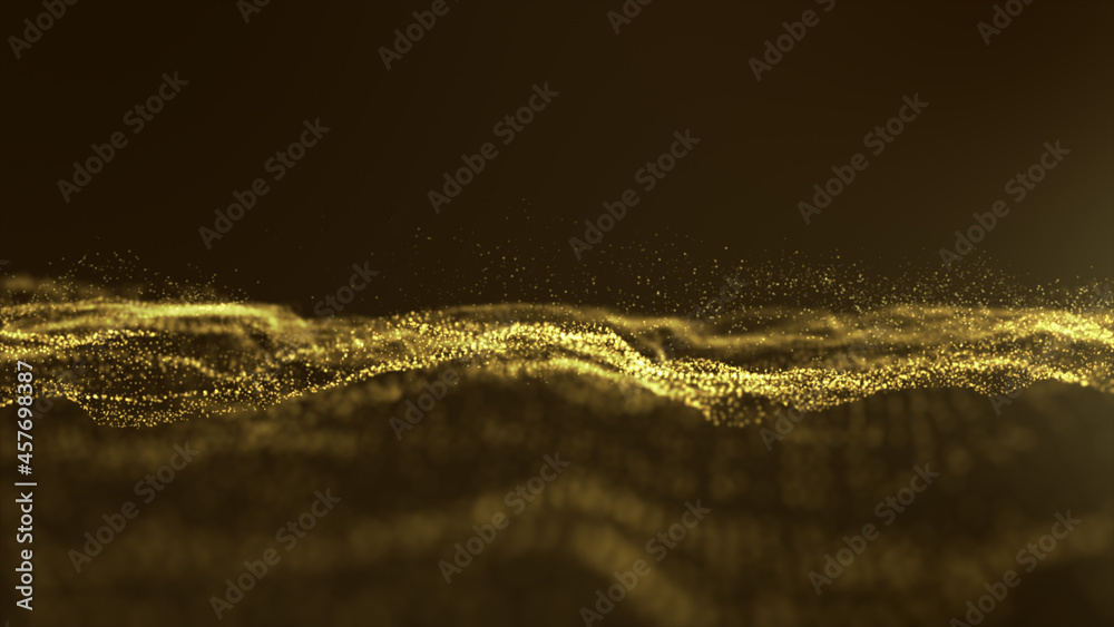 Aufkleber digitally generated motion graphic mysterious dark energy and evil abstract particles flowing in the