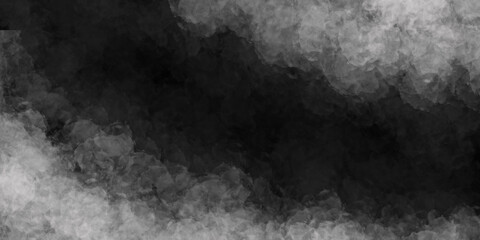Abstract grunge watercolor black background. Illustration of gray smoke on a dark background