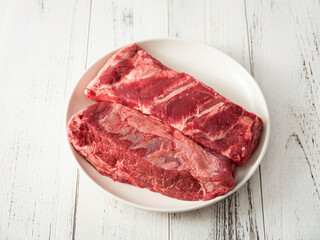 fresh raw meat on a plate 