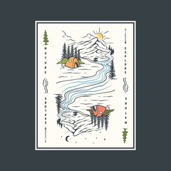 outdoor scenery illustration on playing cards