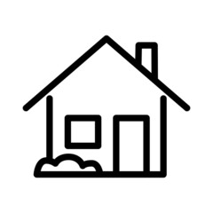 Line house icon on white background.