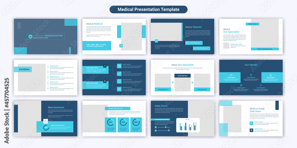 Canvas Prints medical powerpoint presentation slide template design. use for modern keynote presentation backgroun