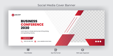 Online marketing webinar facebook cover banner template social media post	 - obrazy, fototapety, plakaty