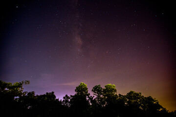 Abstract background of celestial stars, blurred wallpaper of the Milky Way at night, is a natural beauty. Seen during the time of the season