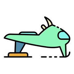 Snowmobile icon. Outline snowmobile vector icon color flat isolated
