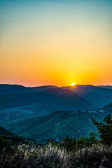 Sunset in the Caucasus mountain