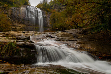Fototapeta na wymiar wonderful colors of autumn and waterfall long exposure
