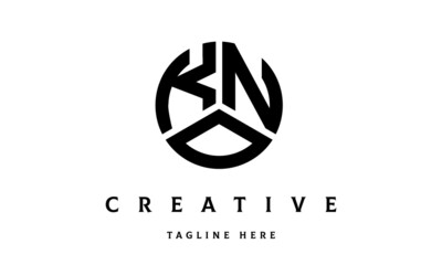KNO creative circle three letter logo - obrazy, fototapety, plakaty