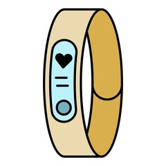 Fitness tracker icon. Outline fitness tracker vector icon color flat isolated