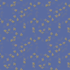 Seamless background of contours and silhouettes decorative falling leaves