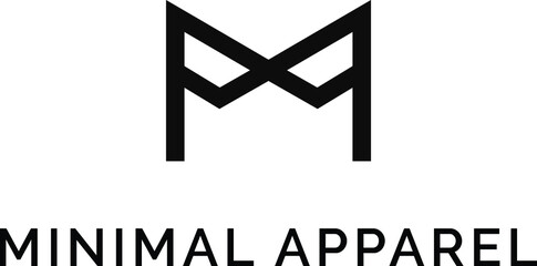 Letter M monogram, apparel, fashion, clothing, minimalist, logo design., vector template, symbol, minimalist, minimal, icon, professional