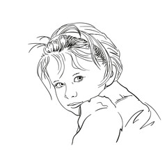 girl hand drawn vector face