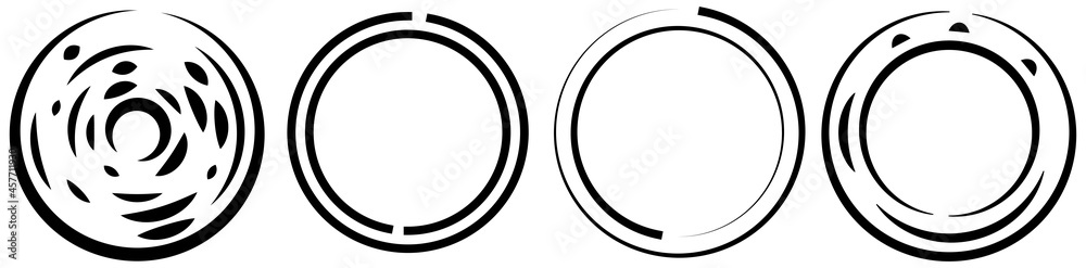 Aufkleber circular, concentric segmented circles, rings. abstract geometric circle. spiral, swirl, twirl. rand