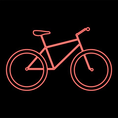 Neon bycicle red color vector illustration flat style image