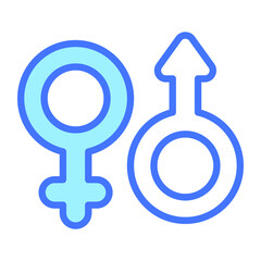 gander symbol, couple, Icon, simple design blue line icon.