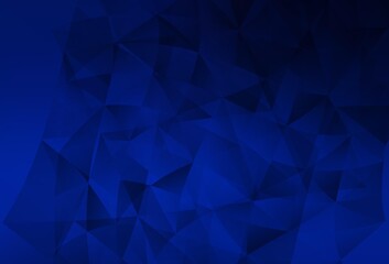Fototapeta premium Dark BLUE vector template with crystals, triangles.