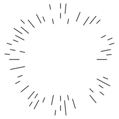 Radial, radiating lines. Gleam, glitter, flash and flare effect. Starburst, sunburst blast, emission design element
