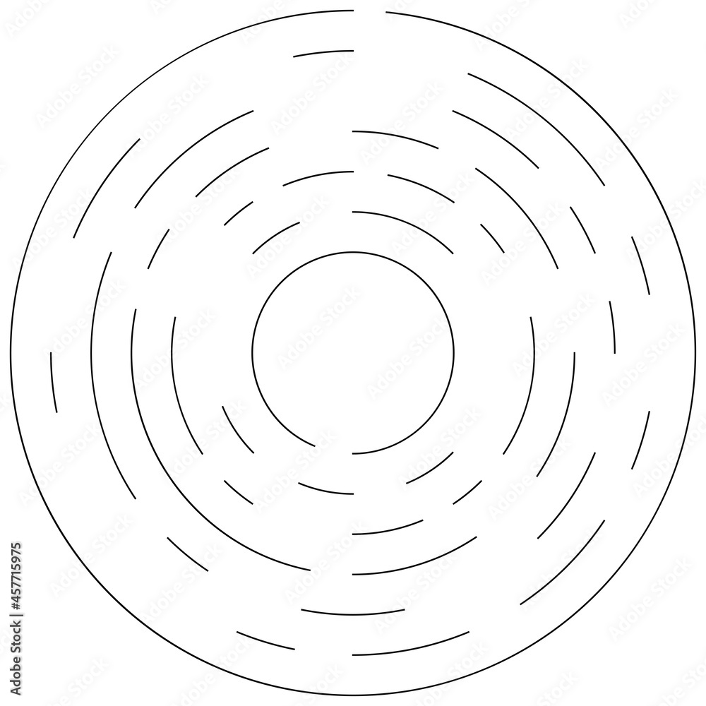 Aufkleber circular, concentric segmented circles, rings. abstract geometric circle. spiral, swirl, twirl. rand